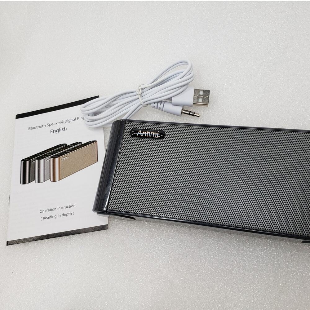 Antimi Portable Bluetooth Speaker & Digital Player (Black)